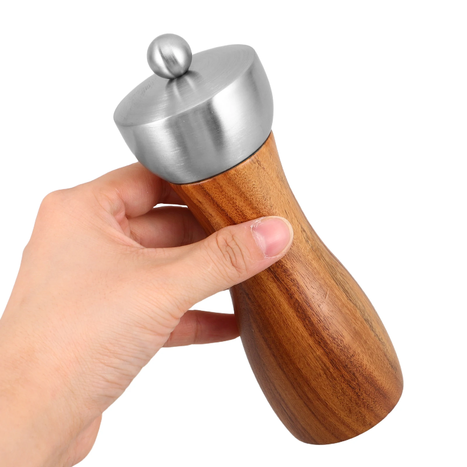 

Natural Wood Design Adjustable Pepper Mill Stainless Steel Head Ceramic Core Manual Salt And Pepper Grinder For Home Use