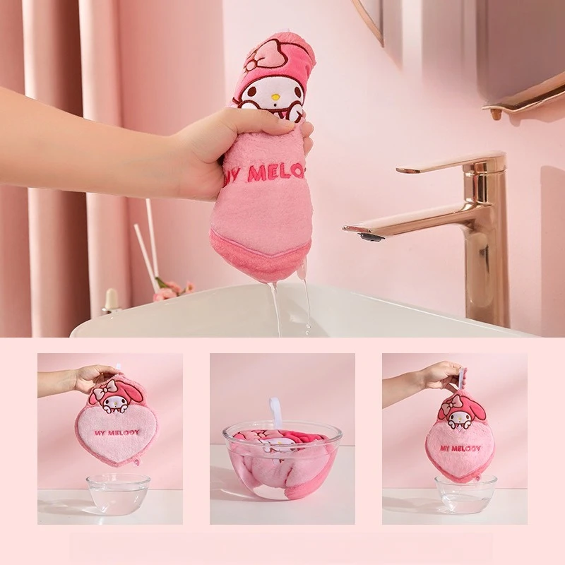 

Miniso Sanrio полотенце для рук висит милый носовой платок детский утолщенный и впитывающий выпадение волос для кухни и ванной комнаты