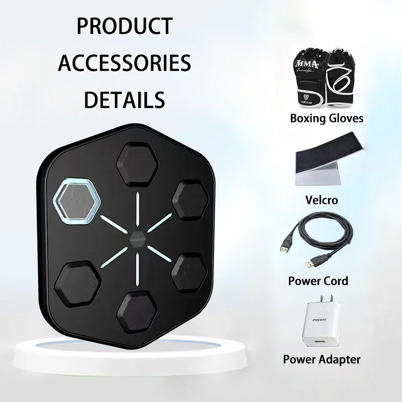 

RS New Design Custom Logo Punching Machine Boxing Training Smart Music Wall Target Light Up Electric Smart Music Boxing Machine