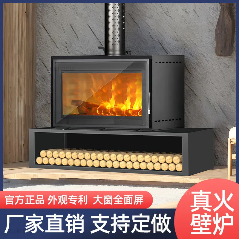 Retro French built-in wood-burning fireplace Wood-burning heating stove Rural self-built house Villa B & B European style