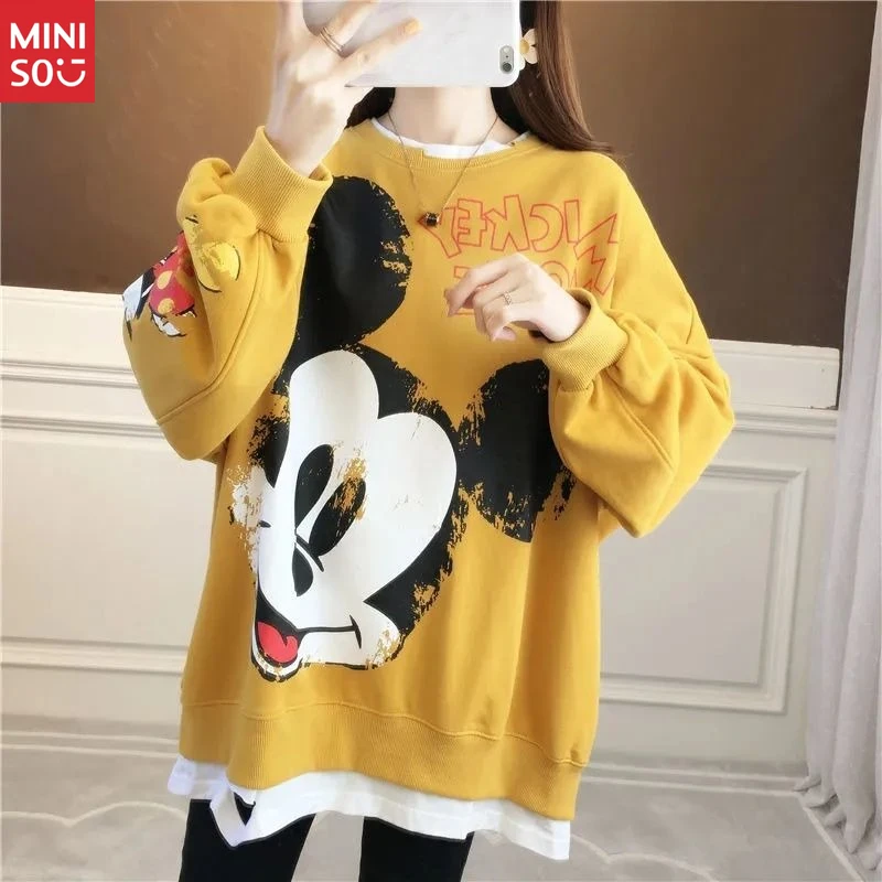 

Disney Mickey Hoodie 2025, Plus Size Layered Top, Korean Loose Jacket