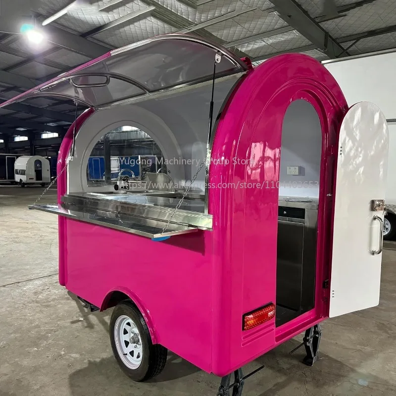 

Lemonade Mirror Drink Round Food Truck, Mobile Food Trailer for Sales Food Truck Trailer Concession Trailer for Commercial Use