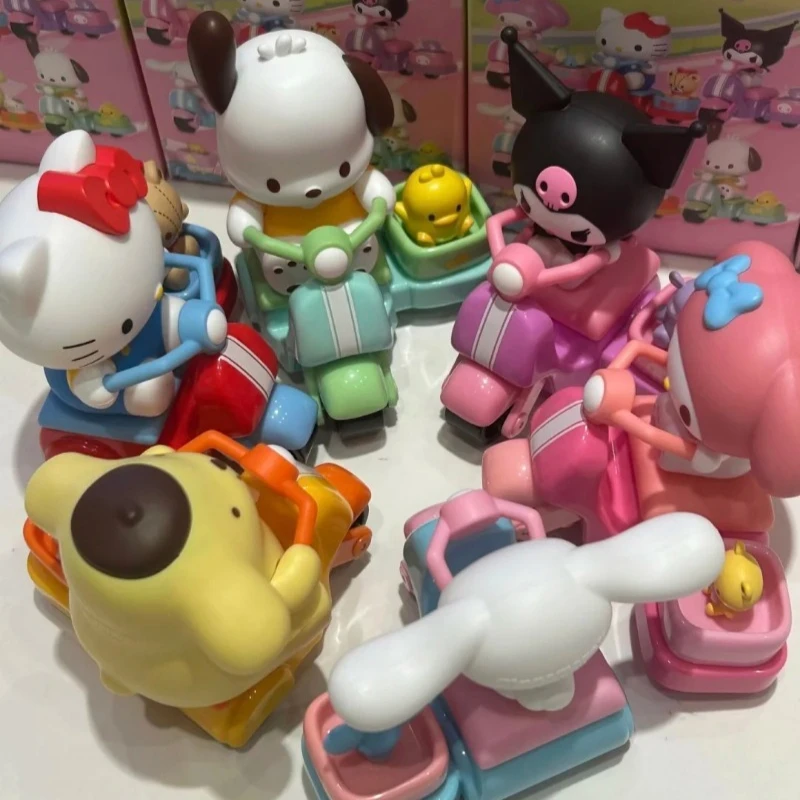 

MY MELODY KUROMI Ride the Small Motorcycle Series слепая коробка Pochacco Cinnamoroll Mystery Box милые куклы фигурка игрушка подарок на день рождения