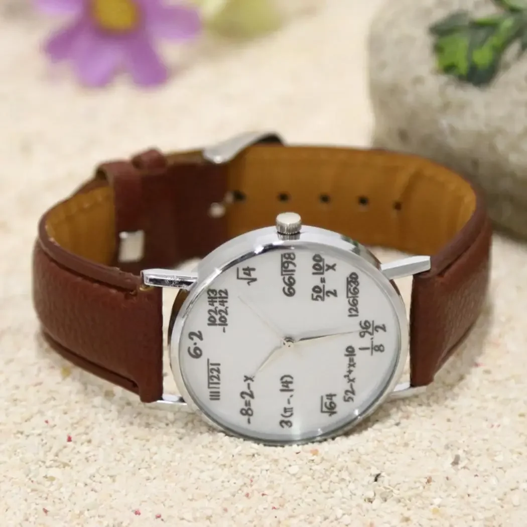 Fashion Ladies Watch Students Math Formula Equation Watch Leather Band Quartz Watches Women Gifts Cheap Price Dropshipping Часы