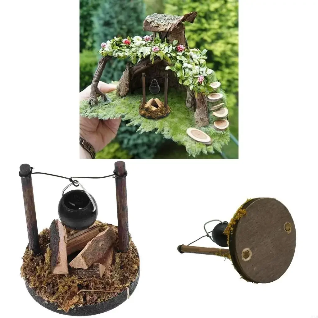 

Искусственные мини-костры, деревянные подвесные печи, набор сцен, миниатюрные садовые аксессуары для кукольных домиков, подарки