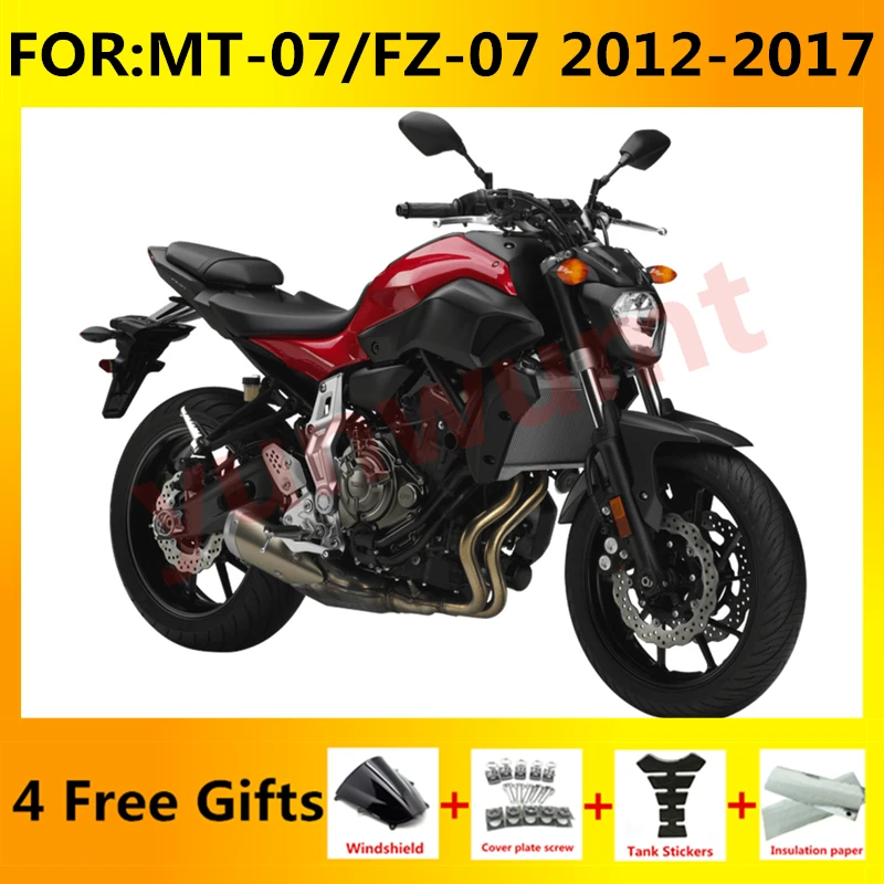 

Новый комплект обтекателей для мотоцикла ABS подходит для фотографий 07 MT-07 FZ 2012 2013 2014 2015 2016 2017 комплект обтекателей для кузова красный черный