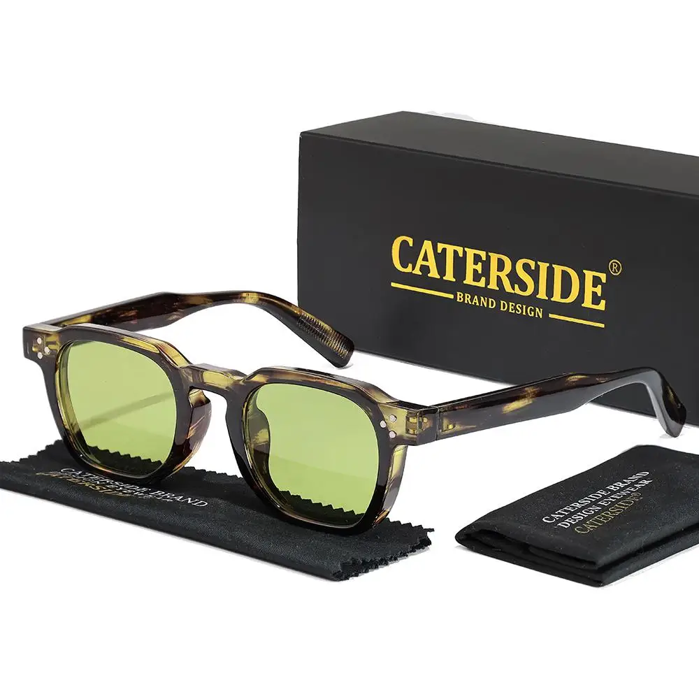 CATERSIDE Modische Herren-Sonnenbrille Markendesign Quadratische Punk-Sonnenbrille Damen Outdoor Reise Party Dekoration Geschenk Brille UV400 – Detail 22