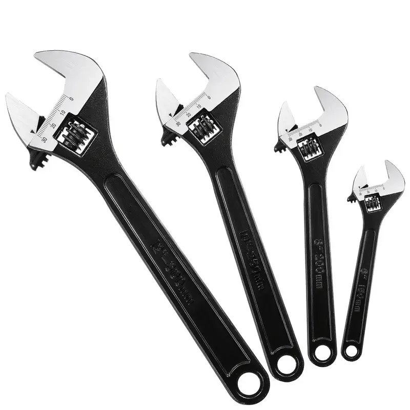 

Large Opening Adjustable Wrench Long Handle CR-V Steel Universal Spanner Repair Tool