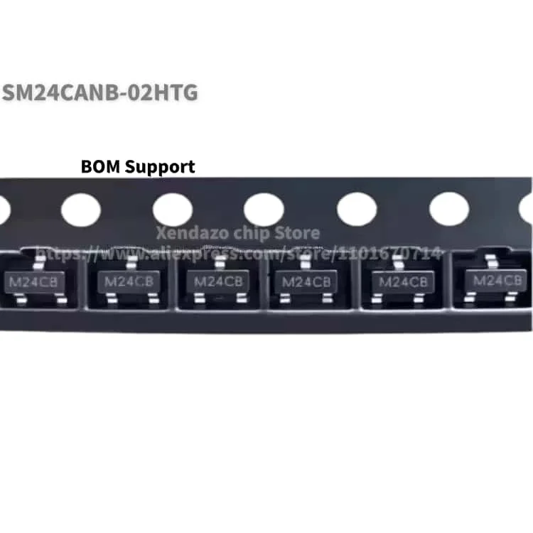 50pcs/lot SM24CANB-02HTG Silk Screen Printing M24CB SOT-23 Package Original Genuine