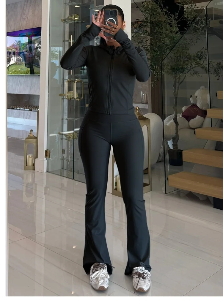 Wmstar Two Piece Set New Product Women Wholesale Cross Border Yoga Drying Fitness Zipper 2025 Suit Outdoor Running Exercise
