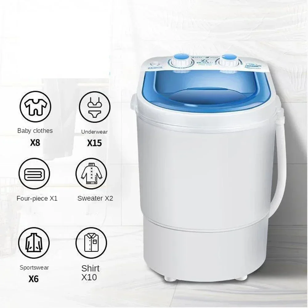 260W Large Washing Machine Portable with Dryer Bucket for Clothes Shoe Mini Washing Machines Automatic Sock Underwear Washer UK