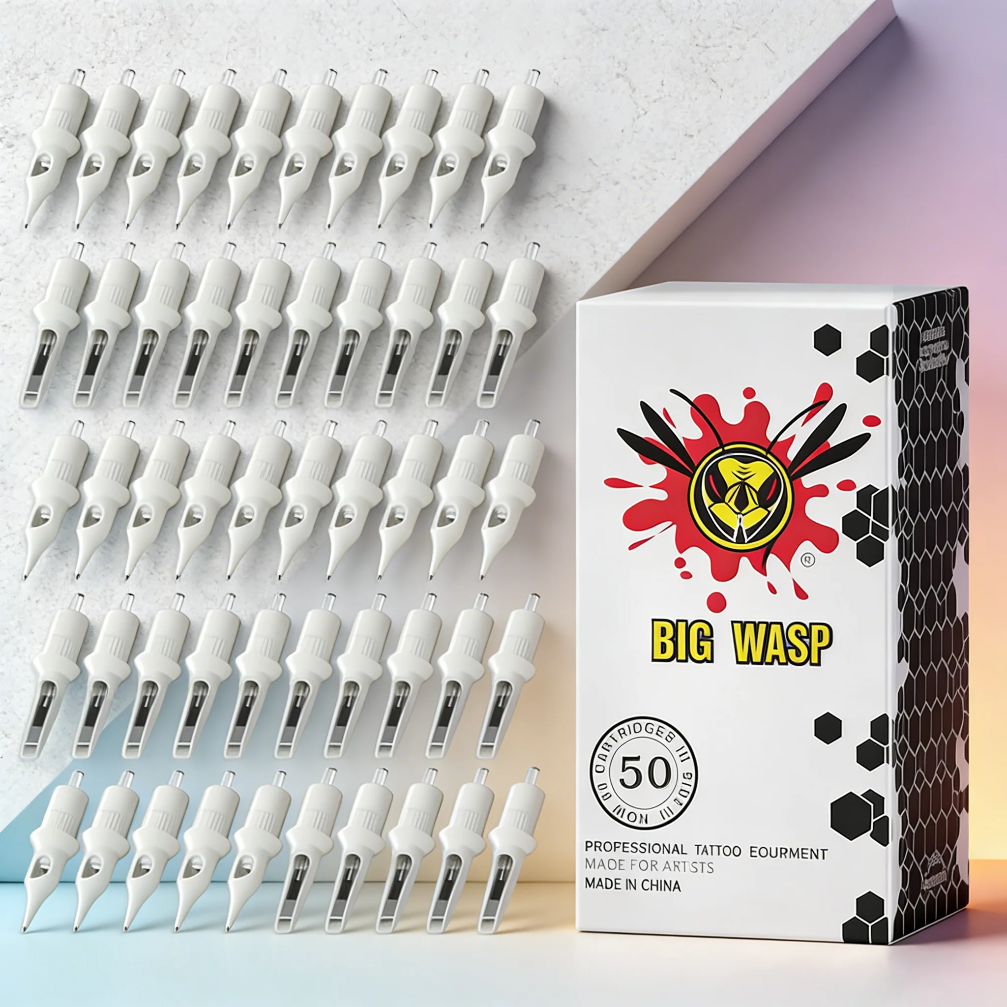 

Игла для тату-картриджей BIGWASP # 10 # 12 RL/RS/RM/M1 50 шт. одноразовые стерилизованные безопасные иглы для татуировки для роторной тату-машины