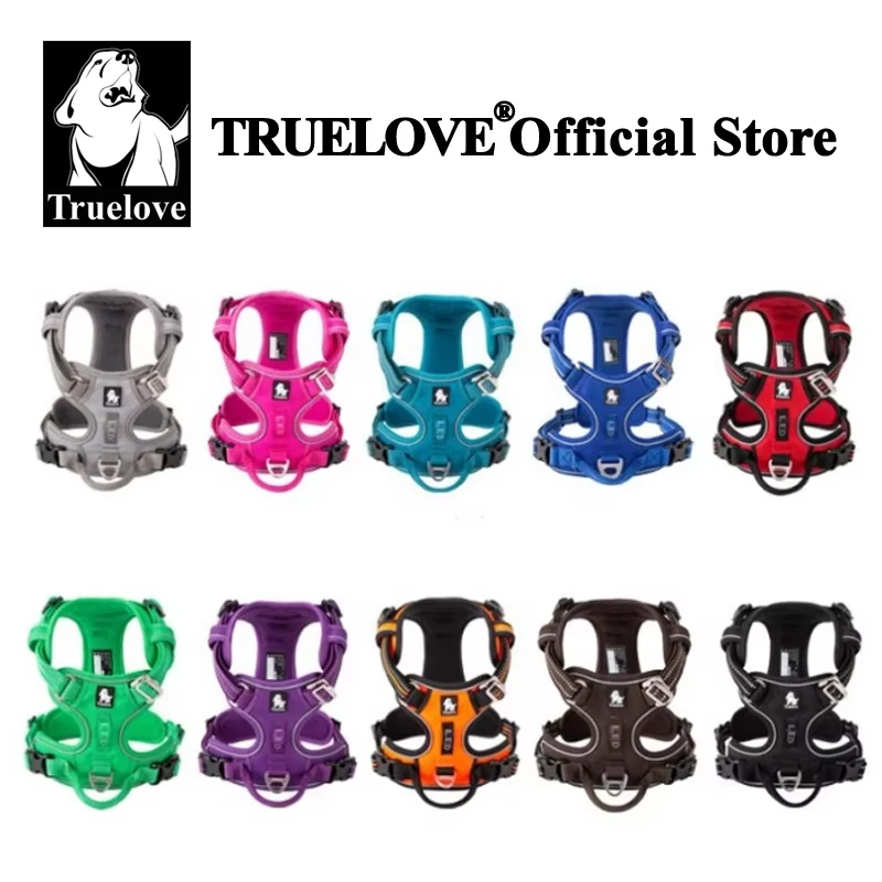 Truelove harnais pour animaux de compagnie à la mode en Nylon Durable harnais pour chien réfléchissant respirant rembourré gilet d'entraînement accessoires pour animaux de compagnie de luxe