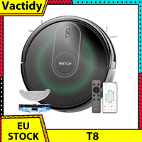 Vactidy T8 Robot Vacuum Cleaner, 2 in 1 Mopping Vacuum, 3000Pa Suction, 250ml Dust Bin, Carpet Detection, App/Voice Control