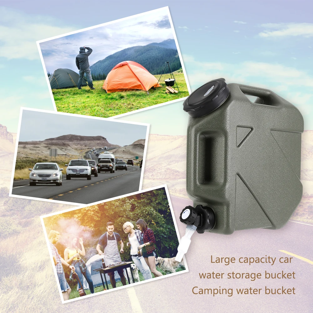 10L Camping Bucket Water Storage Large Capacity with Detachable Faucet No Leakage for Picnic Hiking Portable Camp Water Bag