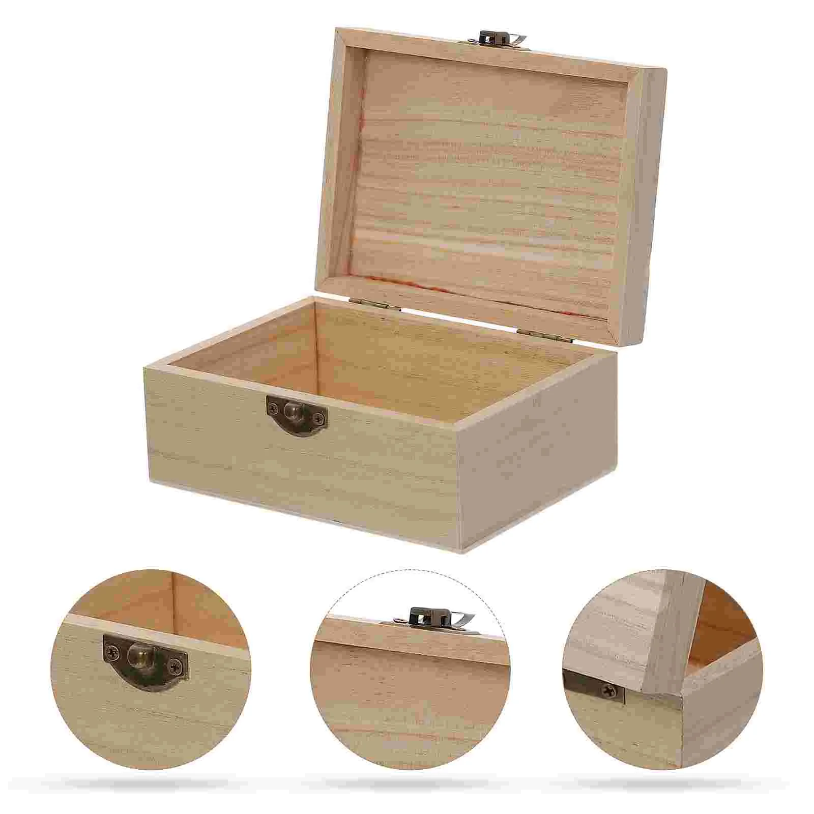 

6 Pcs Wooden Box with Lock Bin Chest of Drawers Dividers Unit Basket Lockers Decorative DIY Case Treasure