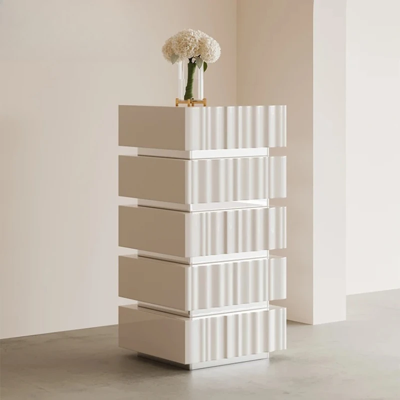 

Nordic living room furniture rectangular solid wood frame black sofa side cabinet with 5 drawers