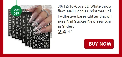 30 Sheets Christmas Nail Art Stickers Self Adhesive 3D White Snowflake Nail Decals Xmas Nail Supplies Christmas Manicure Sliders