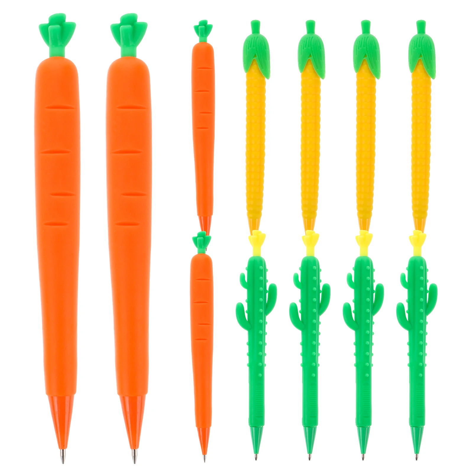 

12pcs 0 5mm Mechanical Pencils Cute Cartoon Soft Gel School Corn Carrot Cactus Sketching Portable Gifts