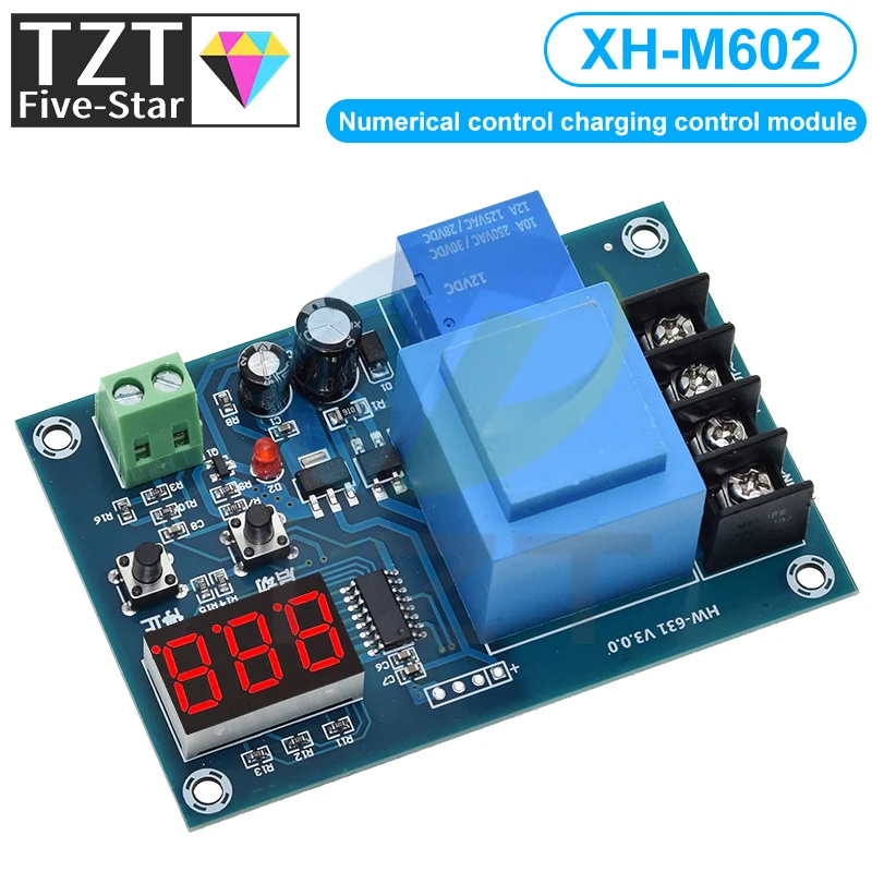 Imagem -04 - Controle Digital Bateria Módulo de Controle de Carregamento ac 220v Carregador de Bateria de Armazenamento de Lítio Interruptor de Controle Proteção Board Xh-m602