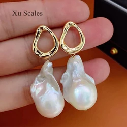 Handmade Design French Vintage Natural Irregular Baroque Freshwater Pearl Earrings Exaggerated Earrings Women's Jewelry Gifts