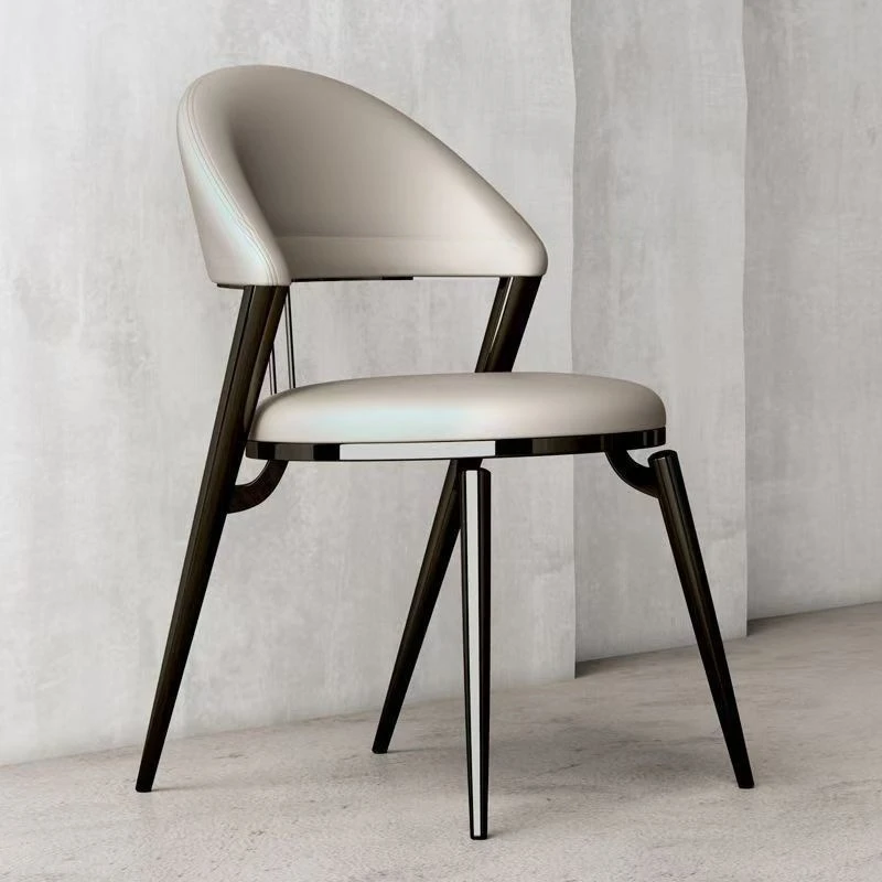 Light Luxury Backrest Stool Simple Modern Dining Chair Italian Restaurant Table and Chair Home Comfort Negotiation Reception