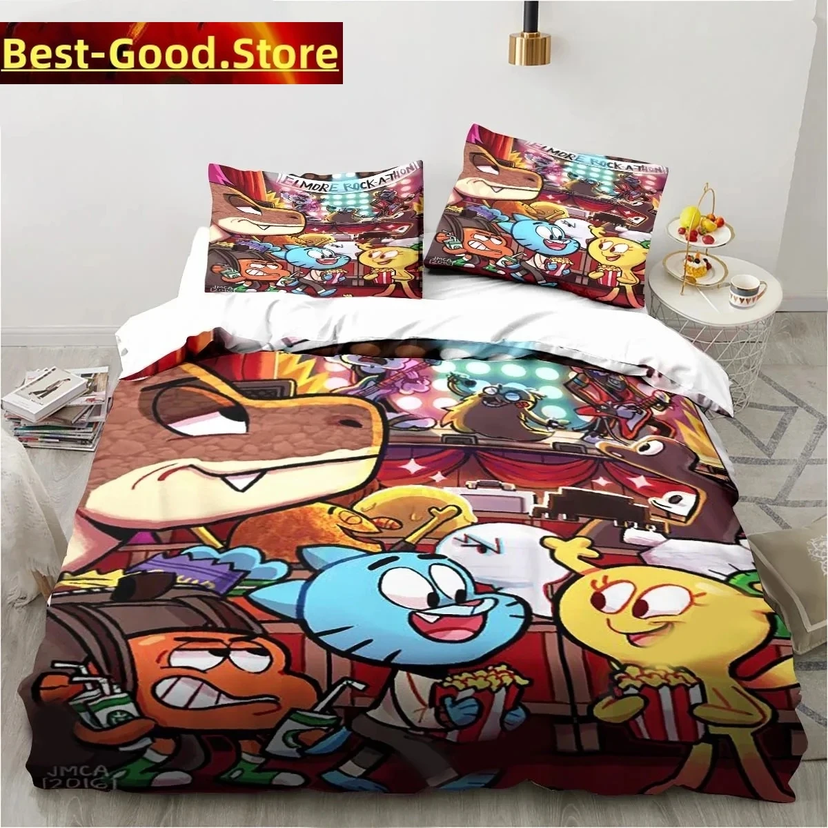 

Cartoon The Amazing World Bedding Set Gumball Boys Girls Twin Queen King Size Duvet Cover Pillowcase Bed boys Adult