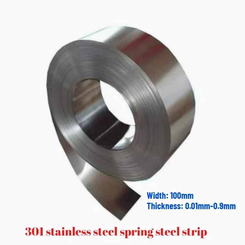 301 Stainless Steel Strip Thickness 0.01-0.9mm High Elasticity Narrow Foil For Spring Electronic Stamping Automotive Length 1M