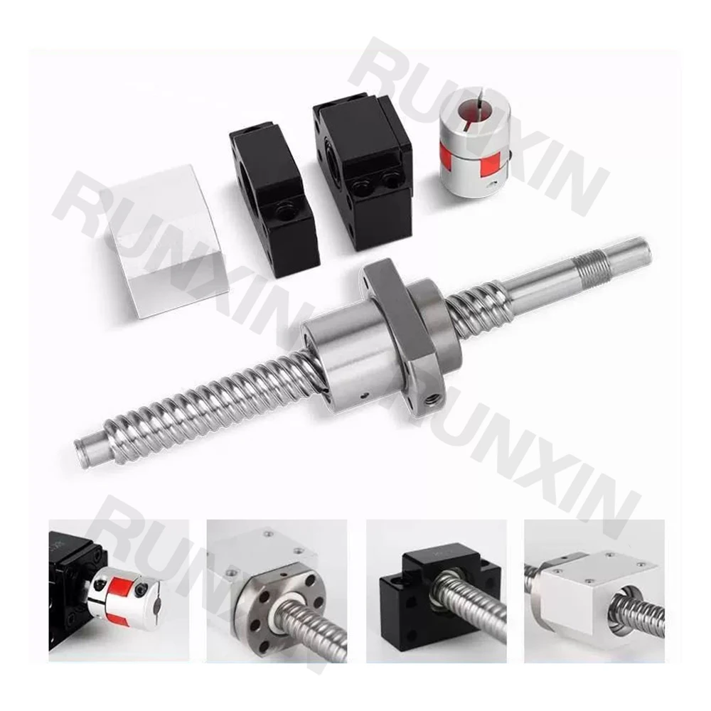 RXTNC Ballscrew machined C7 SFE2525 L200mm-500mm with flange roller single ball nut BK/BF end Machined for CNC part