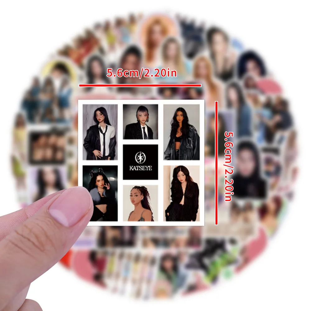 60/120PCS New Katseye Kpop Girl Group Graffiti Stickers Decoration Luggage Phone Guitar Scraphbook Waterproof Sticker Kid Toy