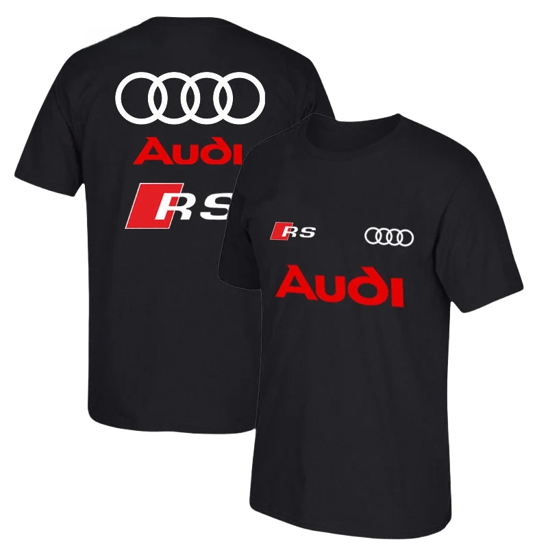 

Heavy Cotton Men's Women's Crew Neck Short Sleeve Loose Large Size Audi Performance Car Division Audi RS Printed T-Shirt Top