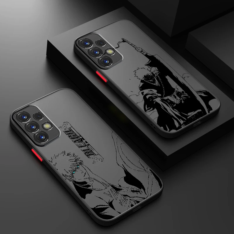 Japanese BLEACH Anime Frosted Translucent For Samsung Galaxy S24 S23 S22 S21 S20 FE S10 S9 S8 Plus Ultra Pro 5G Soft Phone Case