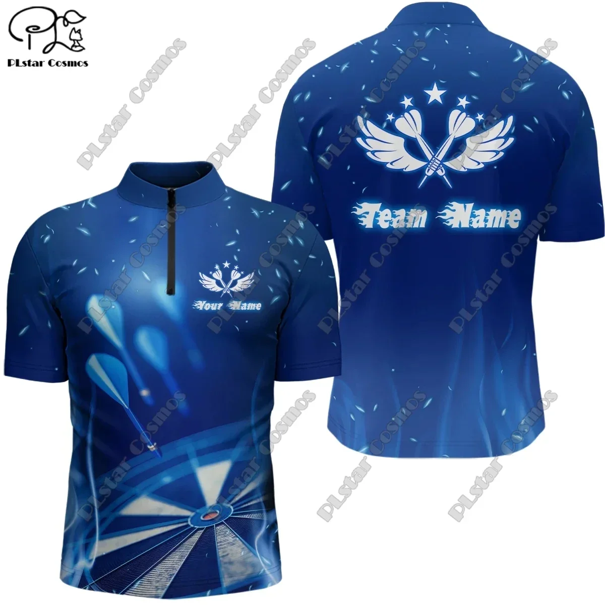 Nouvelle impression 3D personnalisée dart Somepattern zipper POLO T-shirt unisexe cadeau décontracté équipe Somesports série F-11