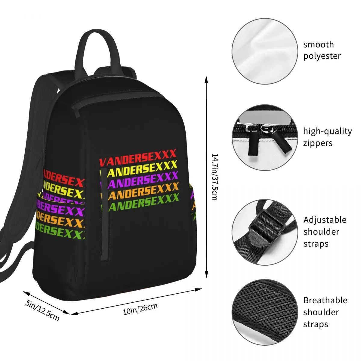 Club Vandersexxx Backpack Student BookBag Children School Bag Computer Shoulder Bags Men Women