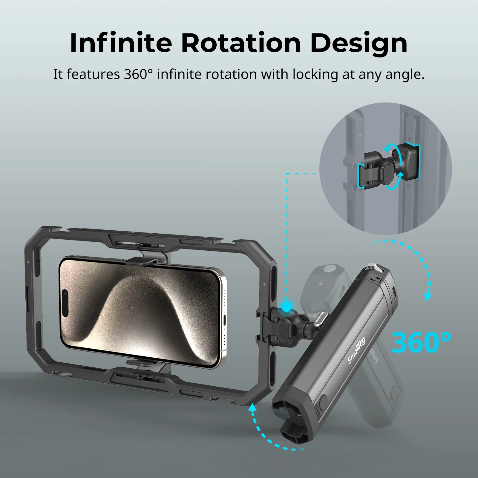 

SmallRig 4841 Rotatable Bilateral Quick Release Side Handle with M.2 SSD Enclosure & Wireless Control for HawkLock Mobile Phone