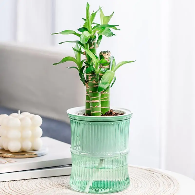 Self-Watering Flower Pot Small Succulent Plant Water Reservoir Containers Leak-Proof Self-Watering Pots For Balcony Bathroom