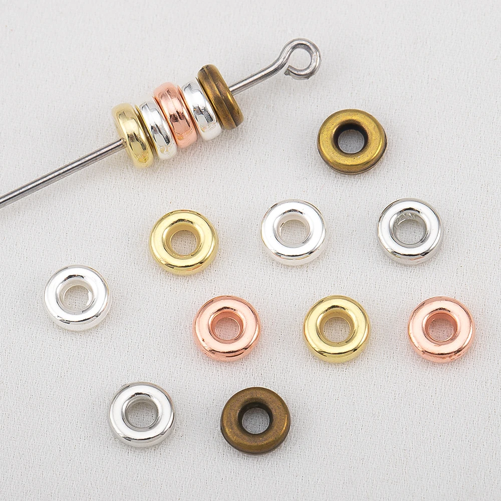 

250pcs/lot 6mm CCB Plastic Charm Spacer Beads Flat Round Loose Hole Beads for DIY Jewelry Bracelets Making Supplies Wholesale