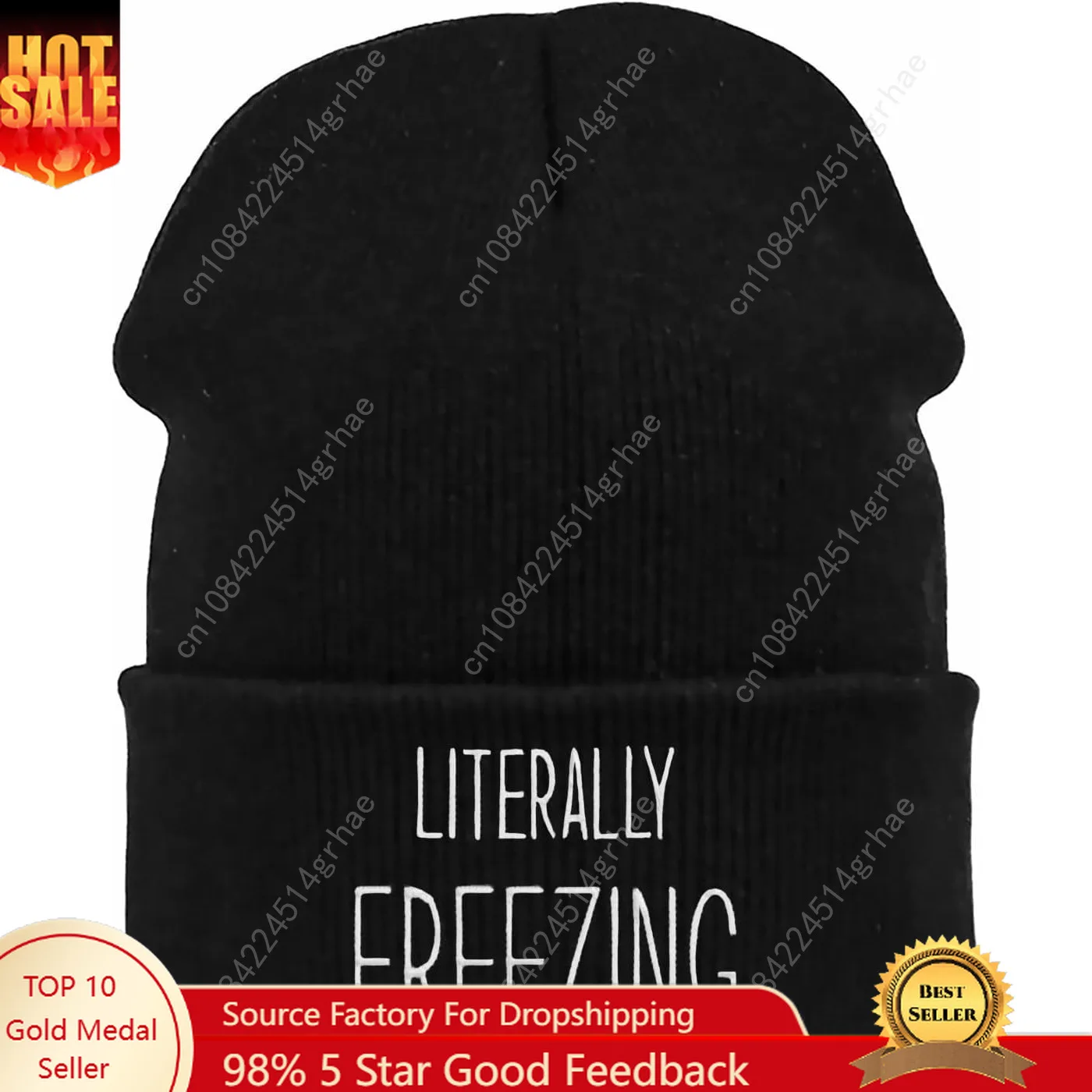 

Winter Hat Beanie for Men Women Literally Freezing Funny Slouchy Knit Cuffed Beanie Skull Cap Hat Custom Unisex Warm Soft Headwe