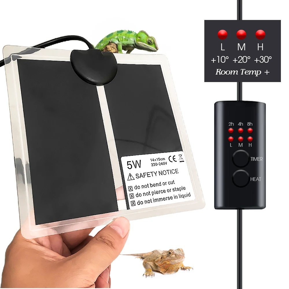 

Plants Heating Pad 5-45W Waterproof Warmer Heat Mat with Thermostat Controller 2/4/6H Timing Winter Reptile Terrarium Heaters