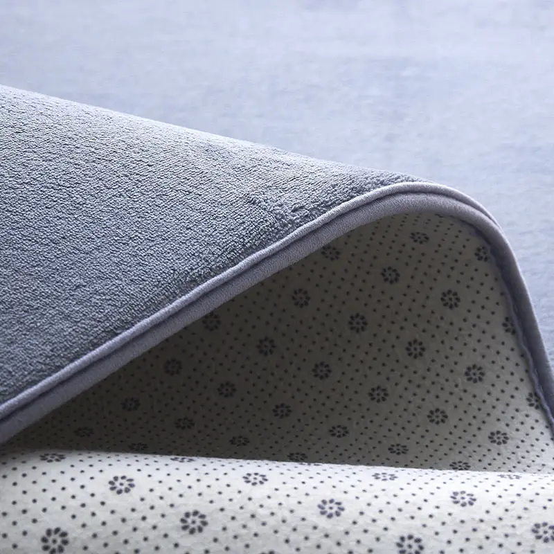 Soft Thickened Living Room Carpets Coral Velvet Solid Color Floor Mats Machine Washable Children's Crawling Blanket Bedside Rugs