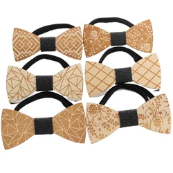 Vintage Wooden Bow Tie For Men Hollow Out Carved Retro Wooden Neck Ties Adjustable Strap Wood Elegant Bowtie Gravata Corbatas