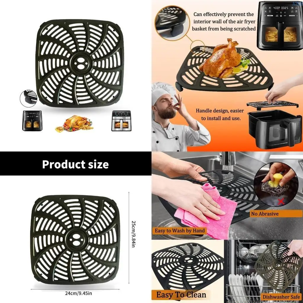 

A2UE Metal Air Fryers Cooking Mats Square Grilling Mats Carbon Steel Air Fryers Pad