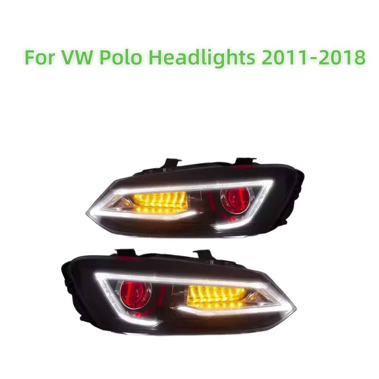 

GXGLNAV Car Styling for VW Polo Headlights 2011-2018 Vento LED Headlight New Polo Design DRL Head Lamp Bi Xenon Beam Accessories