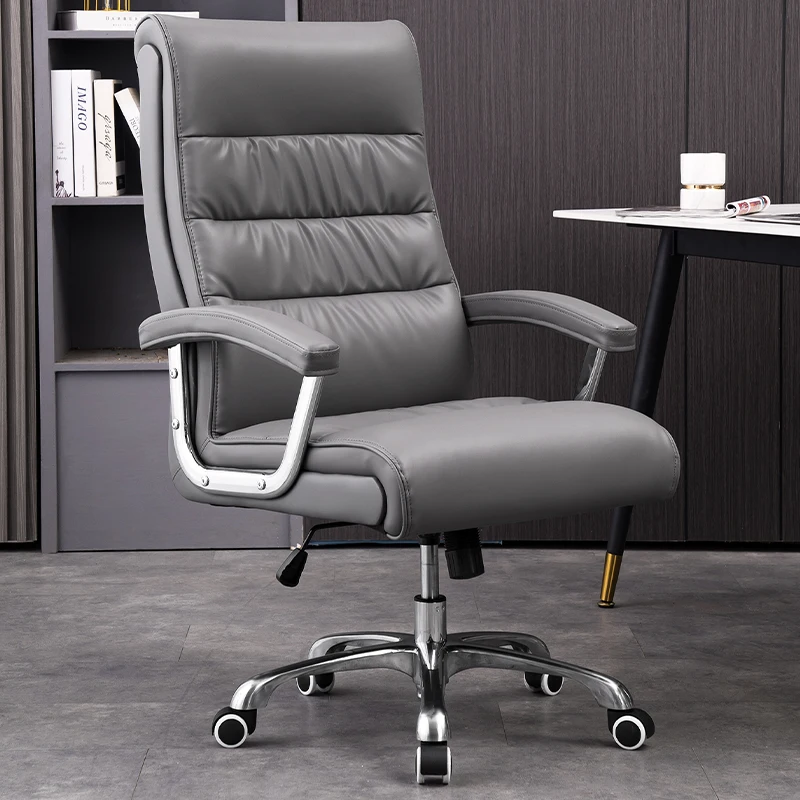 Leather Vanity Office Chair Executive Bedroom Cushion Designer Office Chair Wheels Comfortable Backrest Taburete Home Furniture