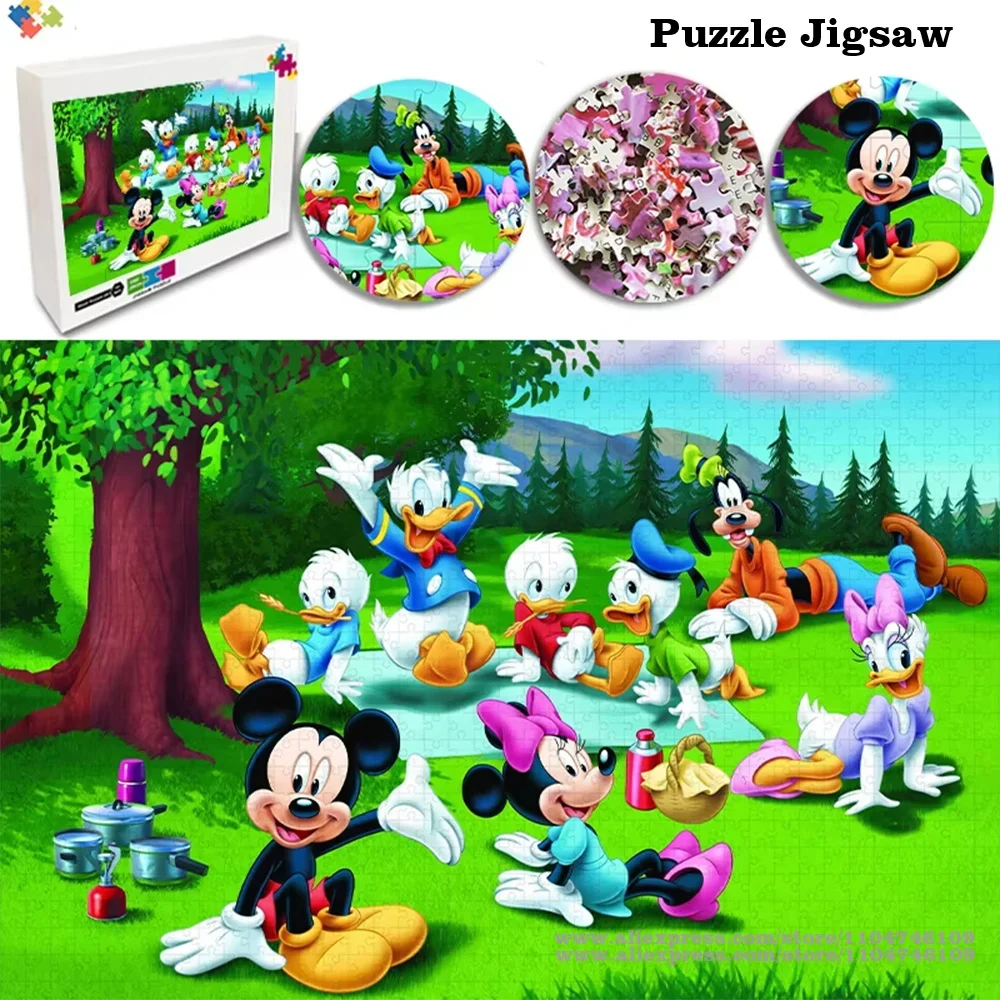 디즈니 미키 마우스 직소 퍼즐 만화 애니메이션 캐릭터 퍼즐 퍼즐 맞춤형 퍼즐 크리 에이 티브 소년 소녀 생일 선물