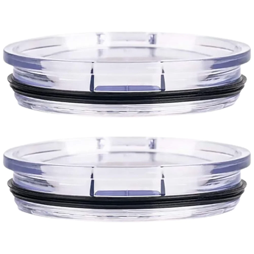 

2Pcs Leakproof Tumbler Lids Transparent Plastic Replacement Lid for Cup Sealed Airtight Cover for Coffee Tea Mug Convenience Use