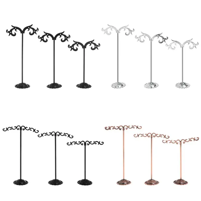 

3x/Set Jewelry Shelf Display Rack Stand Holder Earring Ear Stud Metal Organizer Dropship