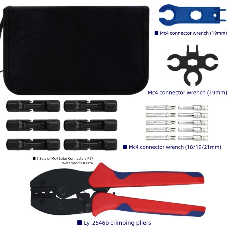 Solar Panel Connector Tool Kit, Crimping Pliers & Spanner For PV Cable Installation And Assembly