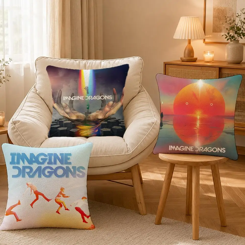 Band Imagine Dragons Alt Rock Cushion Cover Personalized Short Plush Soft Bedroom Sofa Home Decor Gift