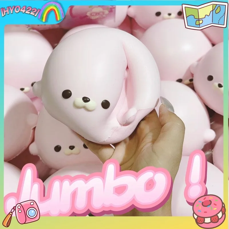 Hachimi Pink Seal Squishy Slow Rising Soft Squeeze Toy Stress Relief Fidget Toy For Office Classroom Daily Use
